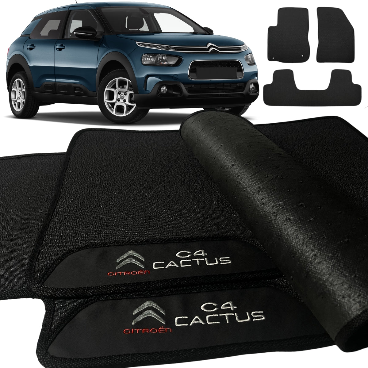 TAPETE BORRACHA PREMIUM C4 CACTUS 2017 A 2024 3 PEÇAS