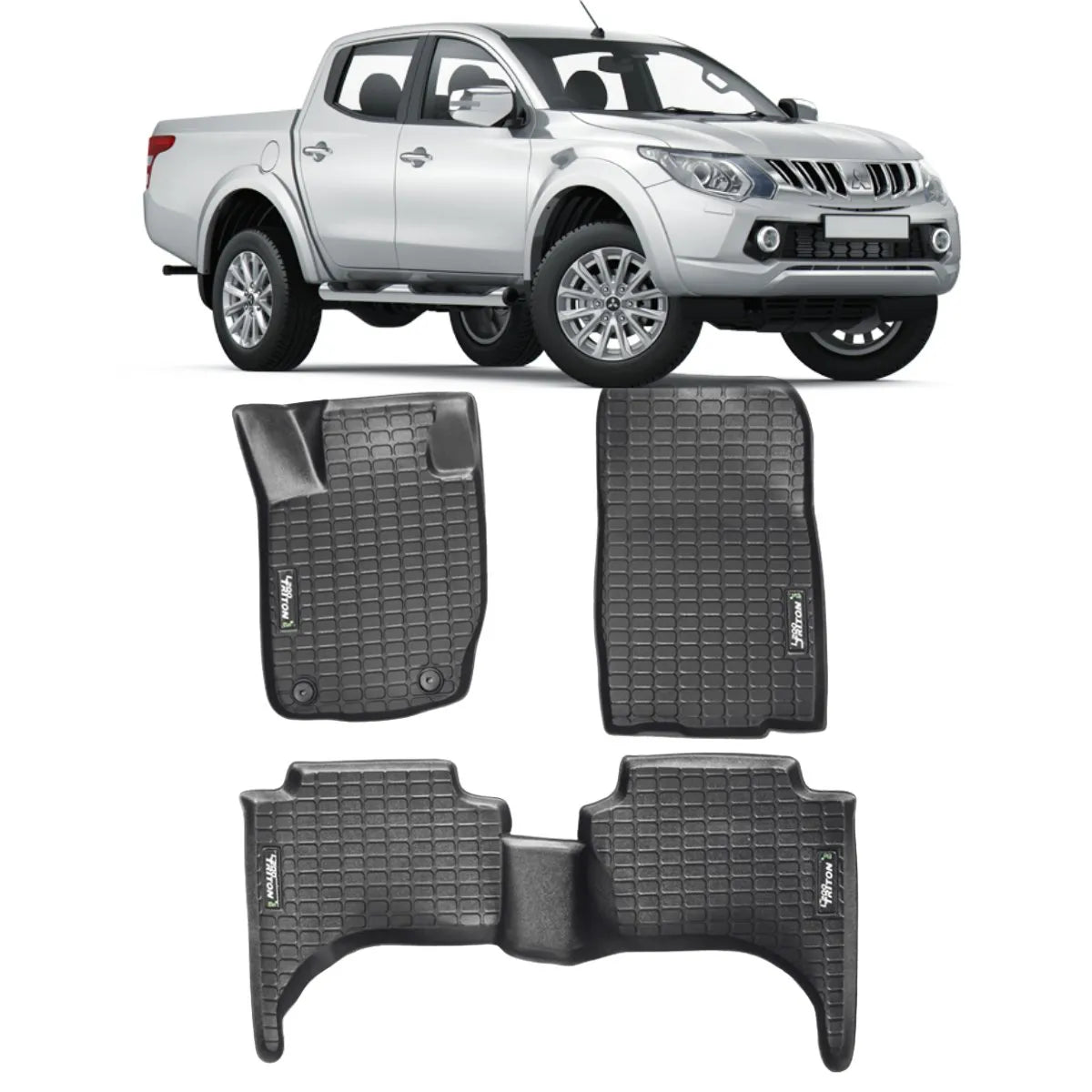 TAPETE TIPO BANDEJA PREMIUM L200 TRITON 2017 A 2021 JOGO COMPLETO